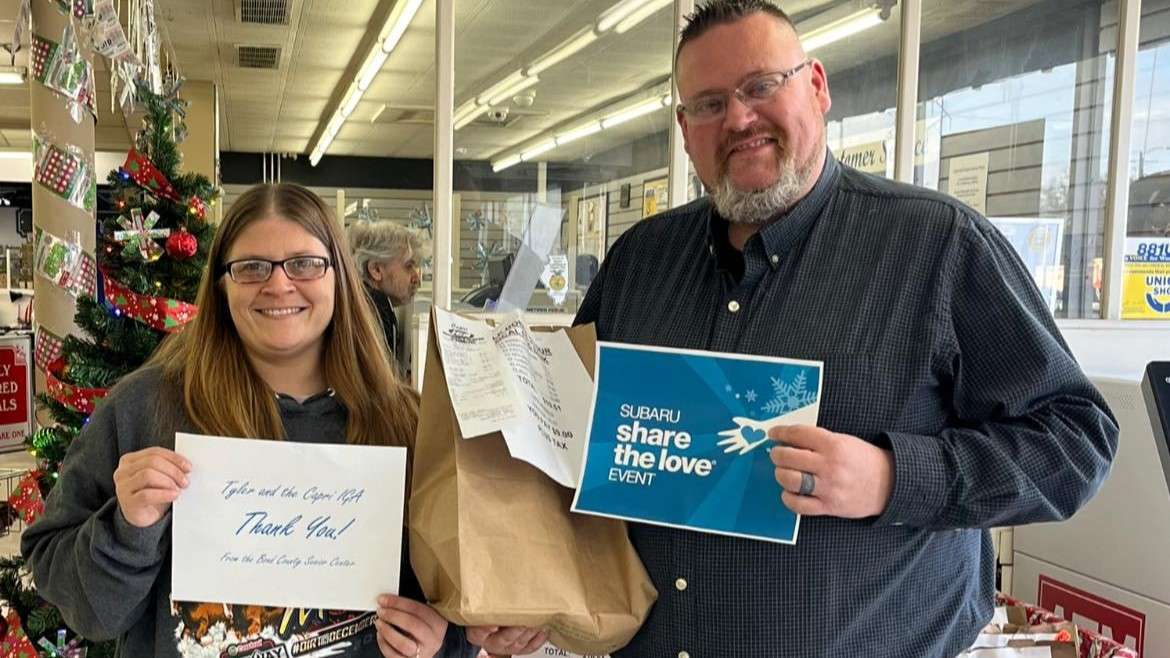 Capri IGA collected shelf stable food items and cash donations to support Bond County Food Pantry. Thanks for making it easy, Tyler Morse and IGA!